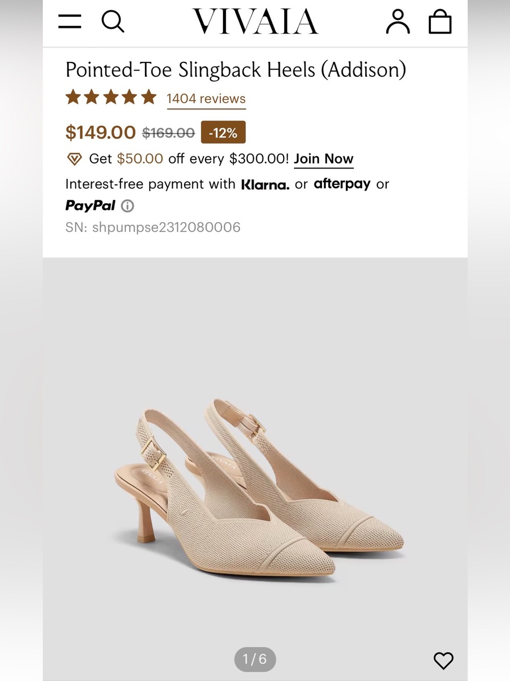 VIVAIA Addison Pointed-Toe Slingback Heels